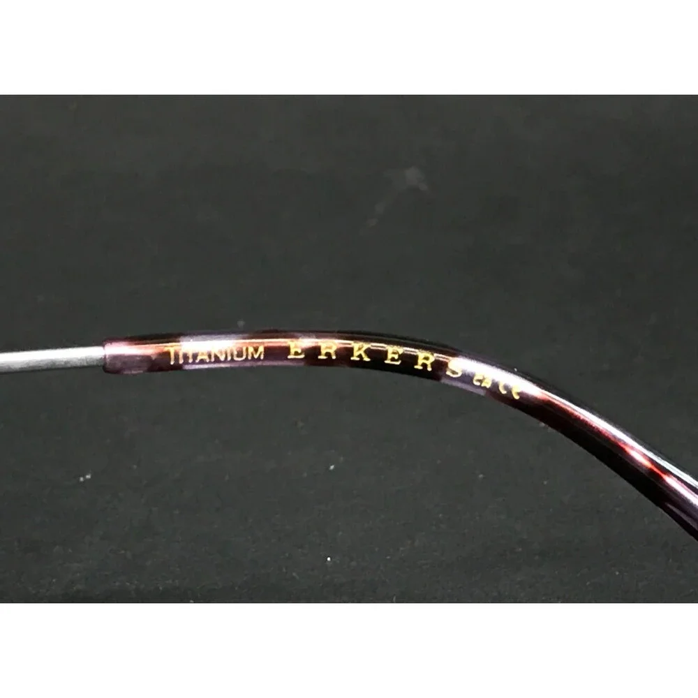 Erkers Eyeglasses Frames BROOKE Silver White Purple Hexagonal Titanium 53-18-145